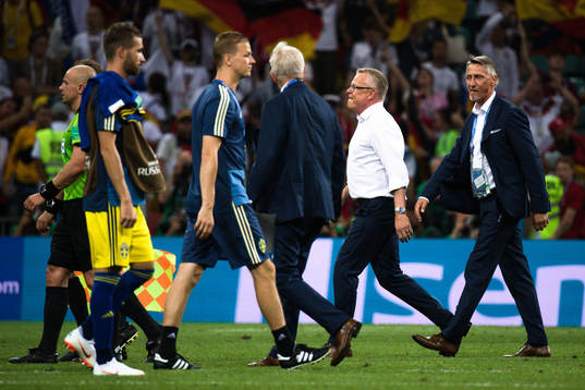 head coach Janne Andersson of Sweden looks dejected