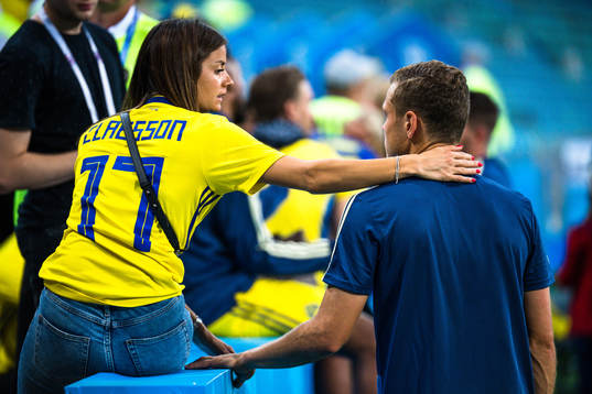 Viktor Claesson of Sweden with girlfriend Julia Cedercrantz