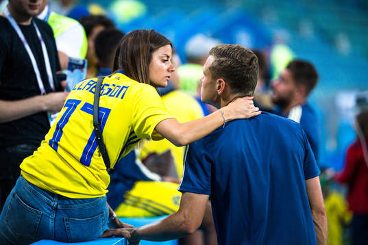 Viktor Claesson of Sweden with girlfriend Julia Cedercrantz