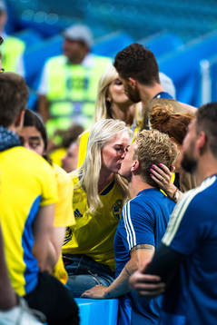 Oscar Hiljemark of Sweden with girlfriend Elin Wass