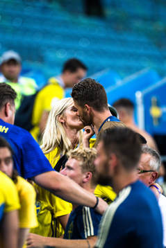 Marcus Rohdén of Sweden with girlfriend Elin Fransson