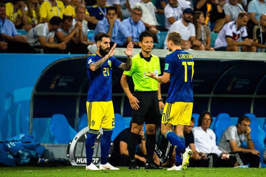 Jimmy Durmaz and Viktor Claesson of Sweden