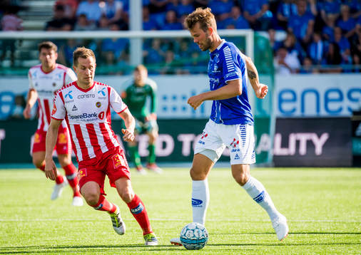 Morten Gamst Pedersen of Tromsø and Patrick Mortensen of
