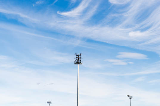 The floodlights of Jessheim Stadion