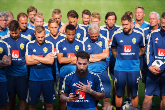 Jimmy Durmaz of the Swedish national football team makes a