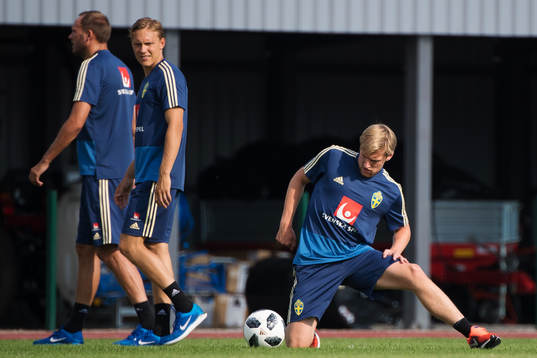 Emil Forsberg of the Swedish national football team at a