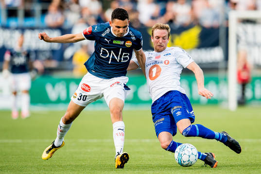 Mustafa "Mos" Abdellaoue of Strømsgodset and Kristoffer