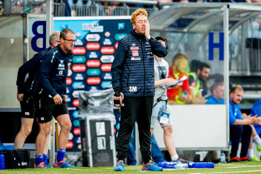 Svein Maalen, head coach of Ranheim, looks dejected