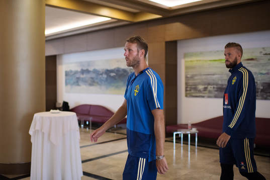 Ola Toivonen and Pontus Jansson of the Swedish national