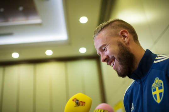 Pontus Jansson of the Swedish national football team at a