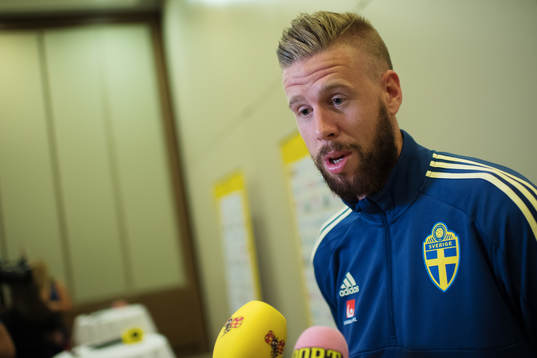 Pontus Jansson of the Swedish national football team at a