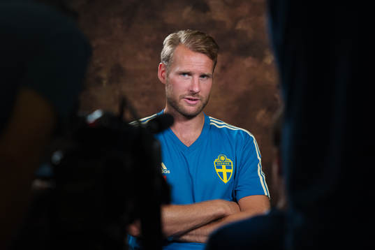 Ola Toivonen of the Swedish national football team at a