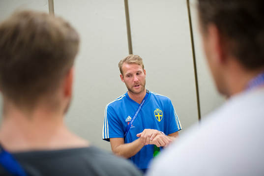 Ola Toivonen of the Swedish national football team at a