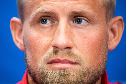 Goalkeeper Kasper Schmeichel of Denmark