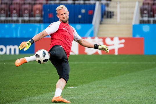 Goalkeeper Kasper Schmeichel of Denmark