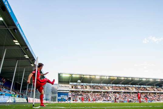 Fredrik Haugen of Brann takes a corner kick