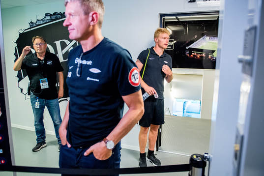 Lars Arne Nilsen, head coach of Brann, and Sivert Heltne