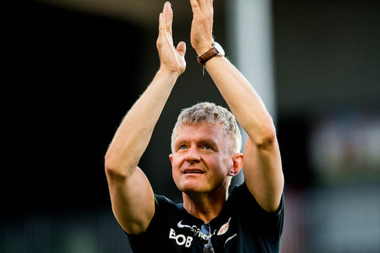 Lars Arne Nilsen, head coach of Brann, celebrates