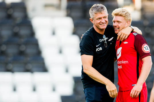 Lars Arne Nilsen, head coach of Brann, and Sivert Heltne