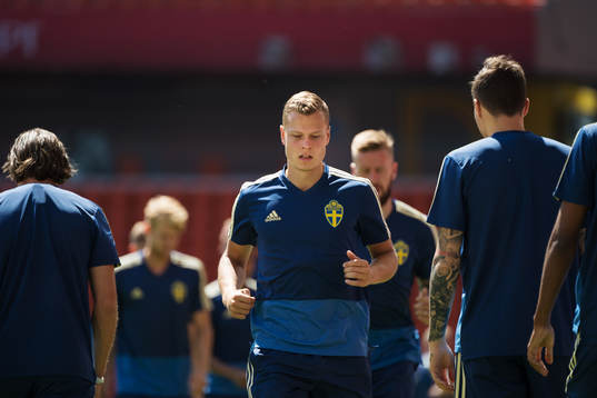 Viktor Claesson of the Swedish national football team at a