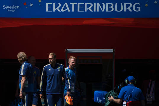 Ola Toivonen of the Swedish national football team at a