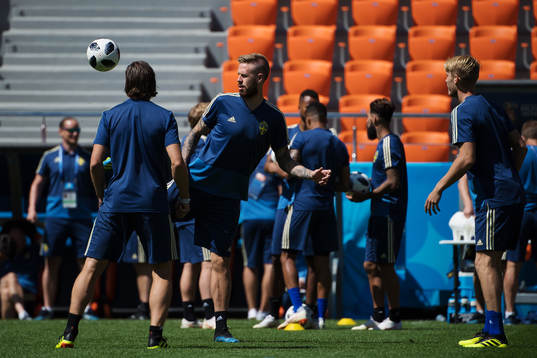 Pontus Jansson of the Swedish national football team at a