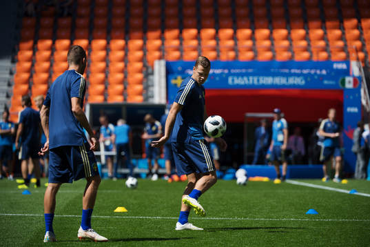 Viktor Claesson of the Swedish national football team at a