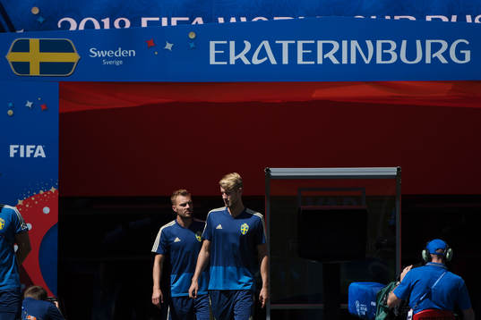 Sebastian Larsson and Filip Helander of the Swedish
