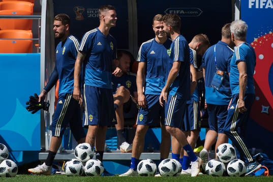 Mikael Lustig, Viktor Claesson and Marcus Rohdén of the
