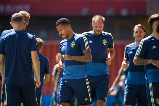 Martin Olsson of the Swedish national football team at a