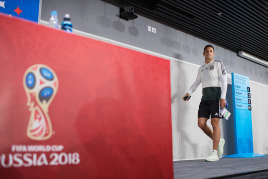Javier Hernandez of the Mexican national football team at a