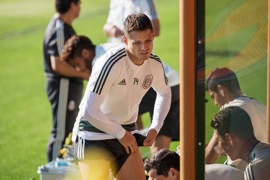 Javier Hernandez of the Mexican national football team at a