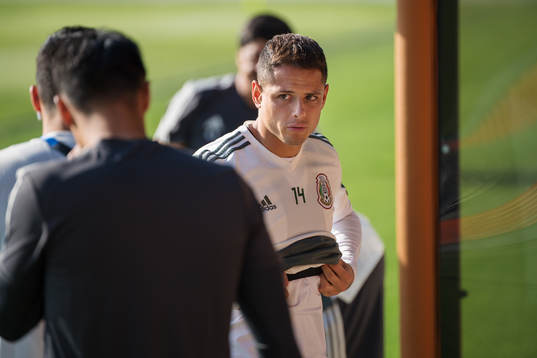Javier Hernandez of the Mexican national football team at a