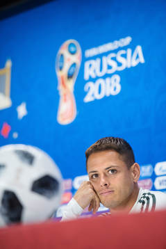 Javier Hernandez of the Mexican national football team at a