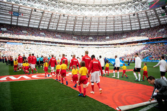 Players of Denmark and France
