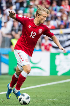 Kasper Dolberg of Denmark