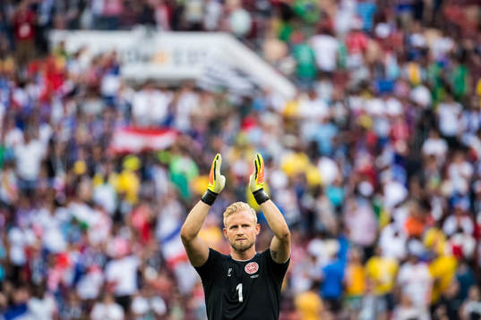 Goalkeeper Kasper Schmeichel of Denmark