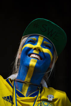Swedish supporter Sara Eskilsson