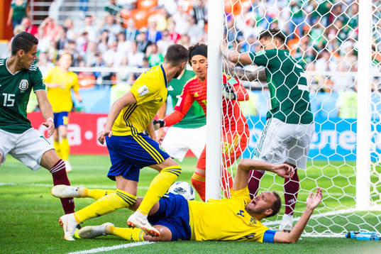 Marcus Berg and Andreas Granqvist of Sweden