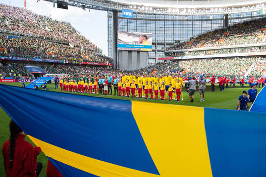 Staring elevens of Mexico and Sweden prior  the FIFA World