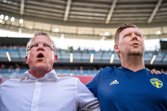 head coach Janne Andersson and assistant coach Peter