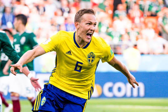 Ludwig Augustinsson of Sweden celebrates