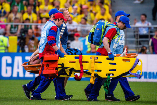 Sebastian Larsson of Sweden with a injury