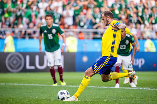 Andreas Granqvist of Sweden scores the 0-2 goal