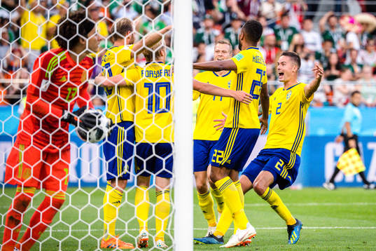 Players of Sweden celebrates the 0-3 goal
