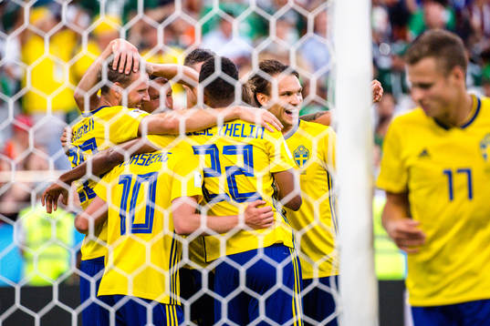 Players of Sweden celebrates the 0-3 goal