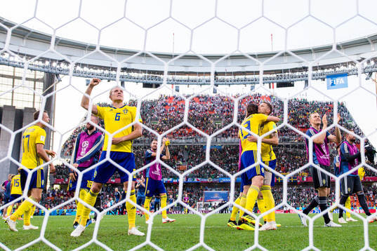 Ludwig Augustinsson of Sweden celebrates