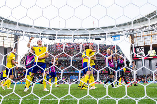 Ludwig Augustinsson of Sweden celebrates