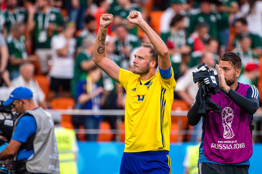 Andreas Granqvist of Sweden celebrates