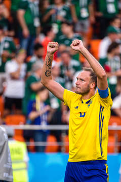 Andreas Granqvist of Sweden celebrates